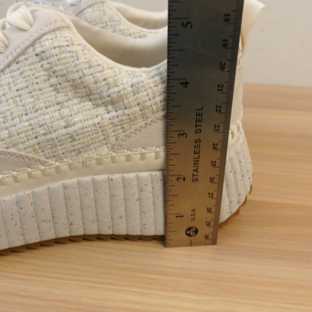 Chunky Platform Sneakers Womens 8.5 Cream Boho UNIVERSAL THREAD Memory Foam NEW - Picture 6 of 11